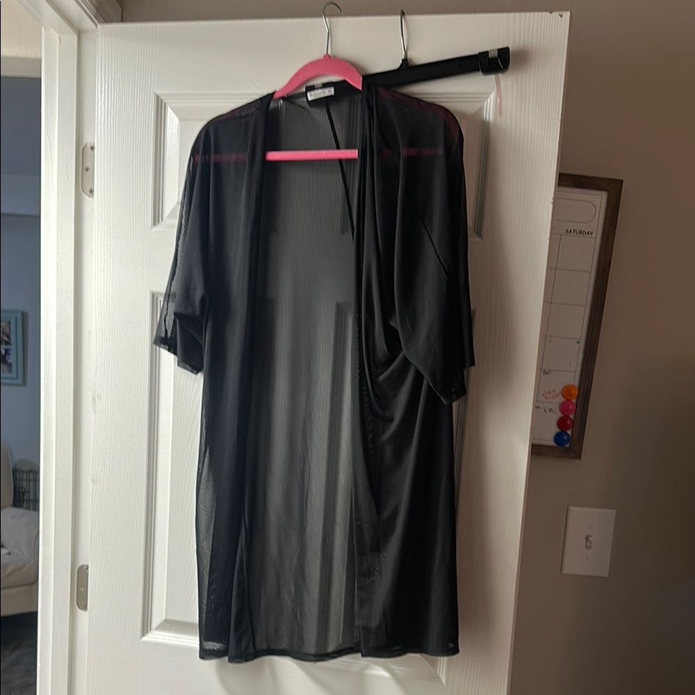 Black Sheer Kimono Cardigan